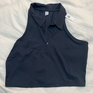 Old Navy PowerSoft Crop Polo Navy